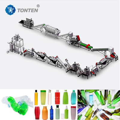 Đường dây sản xuất tái chế nghiền nhựa tái chế chai nước khoáng