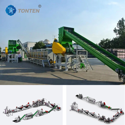 Đường nghiền tái chế rác thải nhựa Nhà máy tái chế chai PET
