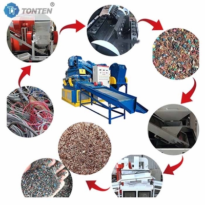 Máy phân tách dây gạo đồng Granulator Cable Wire Recycling Line