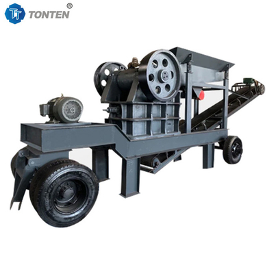 Máy nghiền hàm di động PE250x400 Mỏ đá Máy nghiền hàm với máy vận chuyển