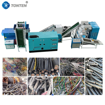 Ống phủ dải Granulator Máy dây đồng tái chế dây